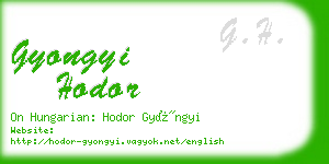 gyongyi hodor business card